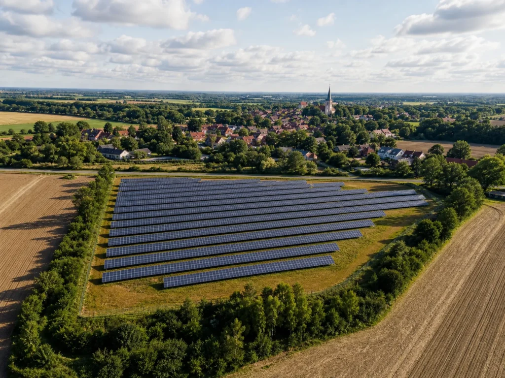 Naturverträglich integrierter Solarpark nahe einer deutschen Kommune