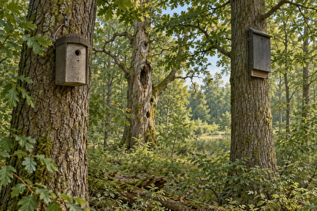 Ersatzquartiere für Vögel und Fledermäuse