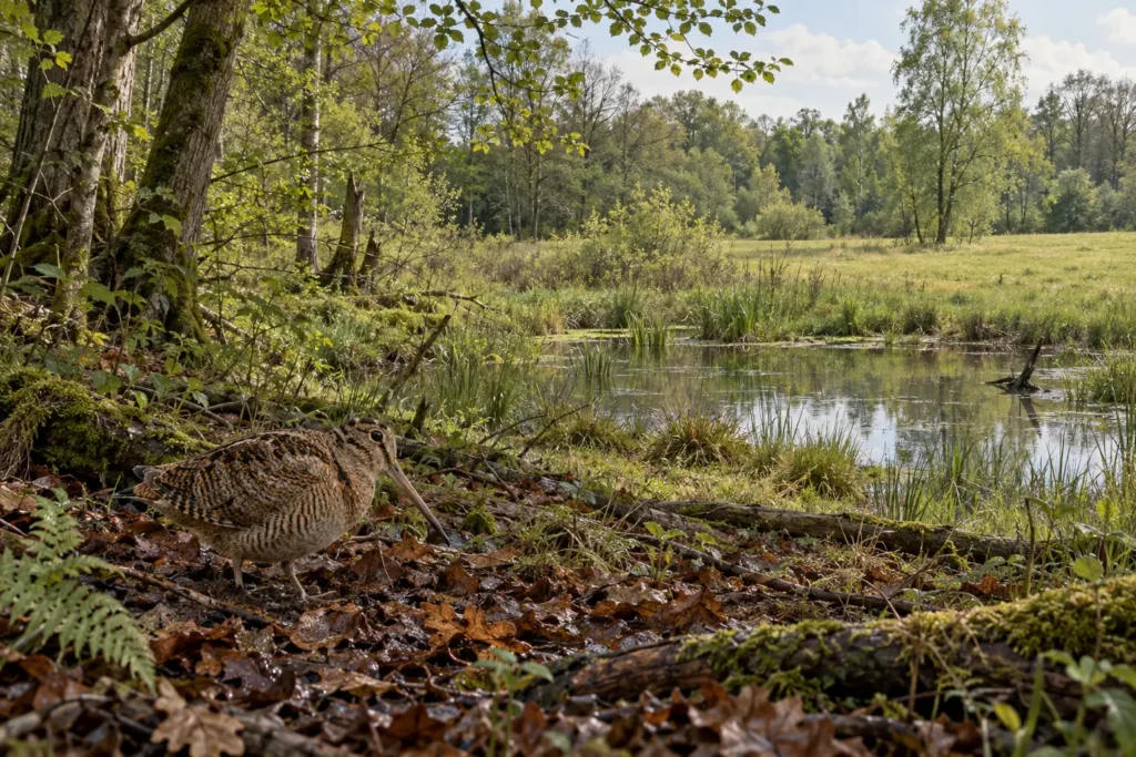 Wald und Nahrungshabitat für die Waldschnepfe